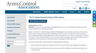 
                            8. The U.S. Atomic Energy Act Section 123 At a Glance | Arms Control ...