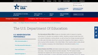 
                            6. The U.S. Department of Education | EducationUSA