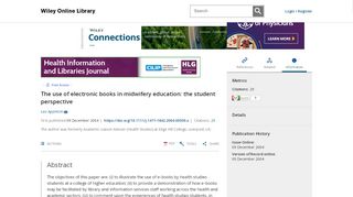 
                            13. The use of electronic books in midwifery education: the ...