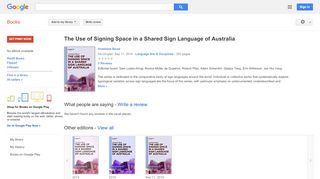 
                            9. The Use of Signing Space in a Shared Sign Language of Australia