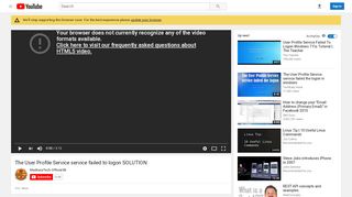 
                            8. The User Profile Service service failed to logon SOLUTION - YouTube