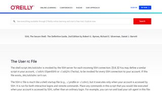 
                            7. The User rc File - SSH, The Secure Shell: The Definitive Guide, 2nd ...