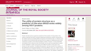 
                            11. The utility of protein structure as a predictor of site-wise dN/dS varies ...