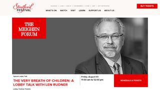 
                            11. The Very Breath of Children: A Lobby Talk with Len Rudner | Stratford ...