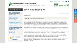 
                            10. The Virtual Hope Box | Suicide Prevention Resource Center