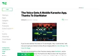 
                            11. The Voice Gets A Mobile Karaoke App, Thanks To StarMaker ...