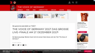 
                            10. The Voice of Germany 2017: Das große Live-Finale am 17. Dezember