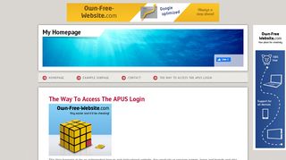 
                            12. The Way To Access The APUS Login - apuslogin - Homepage