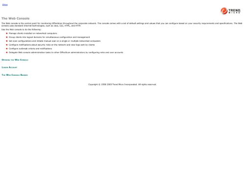 
                            8. The Web Console - Trend Micro