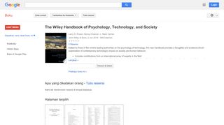 
                            11. The Wiley Handbook of Psychology, Technology, and Society