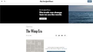 
                            7. The Wimp Era - The New York Times