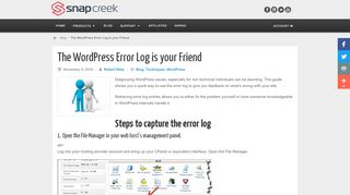 
                            7. The WordPress Error Log is your Friend - Snap Creek Software