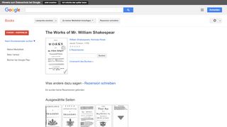 
                            13. The Works of Mr. William Shakespear