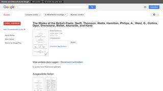 
                            8. The Works of the British Poets: Swift, Thomson, Watts, Hamilton, ...