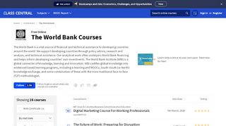 
                            11. The World Bank • Free Online Courses and MOOCs | Class Central