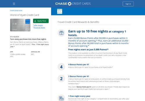 
                            10. The World of Hyatt Credit Card | Chase.com - Chase Credit Cards