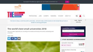 
                            4. The world's best small universities 2018 | Times Higher Education (THE)