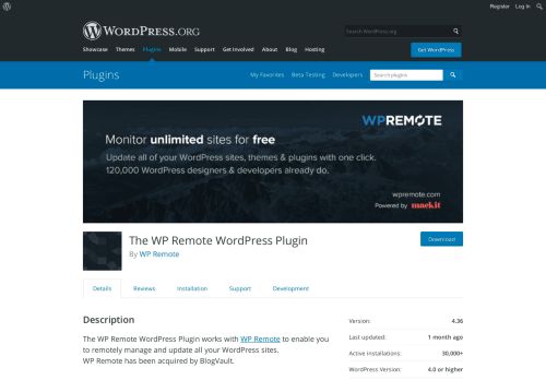 
                            2. The WP Remote WordPress Plugin | WordPress.org