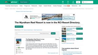 
                            7. The Wyndham Reef Resort is now in the RCI Resort Directory ...