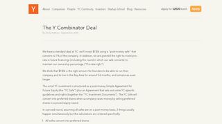 
                            6. The Y Combinator Deal