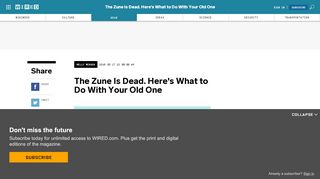 
                            12. The Zune Is Dead. Here's What to Do With Your Old One | WIRED