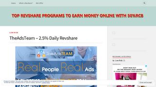 
                            12. TheAdsTeam – 2.5% Daily Revshare – HOW TO MAKE MONEY ...