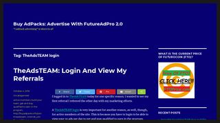 
                            9. TheAdsTEAM login – Buy AdPacks: 