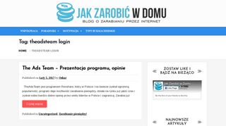 
                            4. theadsteam login - Jak zarobić w domu