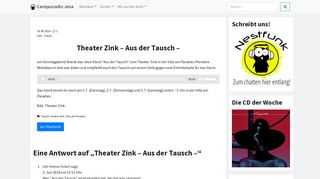 
                            6. Theater Zink - Aus der Tausch - Campusradio Jena