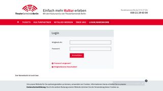 
                            1. TheaterGemeinde Berlin: Login/Warenkorb