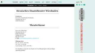 
                            3. Theaterkasse - Hessisches Staatstheater Wiesbaden - Kontakt