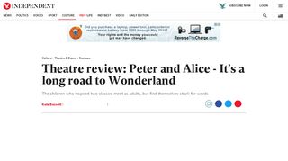 
                            11. Theatre review: Peter and Alice - It's a long road to Wonderland ...