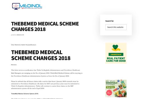 
                            9. THEBEMED MEDICAL SCHEME CHANGES 2018 | Medinol Practice ...