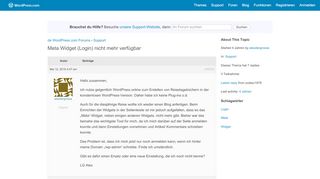 
                            4. Thema: Meta Widget (Login) nicht mehr verfügbar | de.WordPress.com ...
