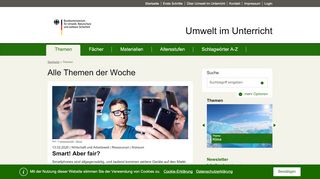 
                            6. Themen Umwelt im Unterricht: Materialien und Service für Lehrkräfte ...