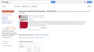 
                            11. Theoretical Aspects of Computing -- ICTAC 2013: 10th International ... - Resultado de Google Books