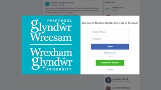 
                            9. There are only a few days left for... - Wrexham Glyndŵr University ...