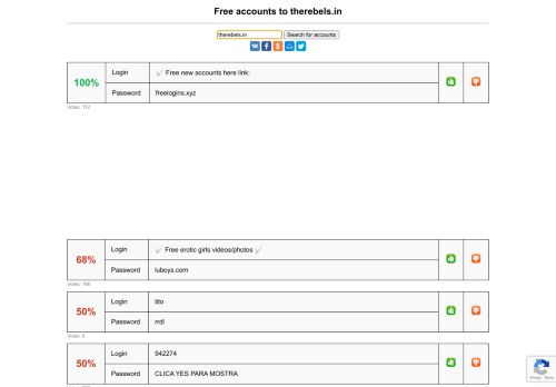 
                            9. therebels.in - free accounts, logins and passwords