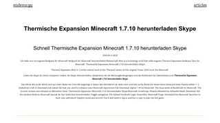 
                            12. Thermische Expansion Minecraft 1.7.10 herunterladen Skype