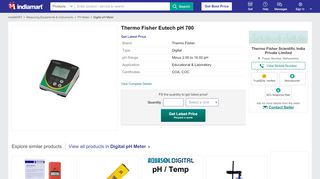 
                            9. Thermo Fisher Eutech pH 700 - View Specifications & Details of ...