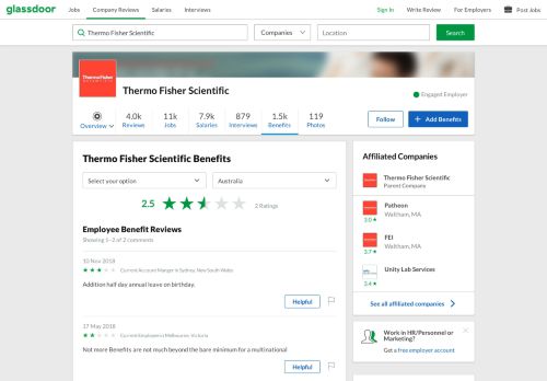 
                            5. Thermo Fisher Scientific Employee Benefits and Perks | Glassdoor