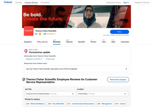 
                            13. Thermo Fisher Scientific Pay & Benefits reviews: Customer ... - Indeed