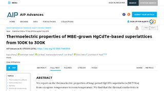 
                            7. Thermoelectric properties of MBE-grown HgCdTe-based superlattices ...
