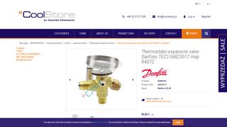 
                            7. Thermostatic expansion valve Danfoss TEZ2 068Z3517 mop R407C ...