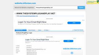 
                            4. thesystemplugandplay.net at WI. TheSystemPlug&Play | Login