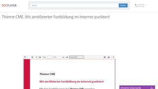 
                            11. Thieme CME. Mit zertifizierter Fortbildung im Internet punkten! - PDF