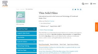 
                            1. Thin Solid Films - Journal - Elsevier