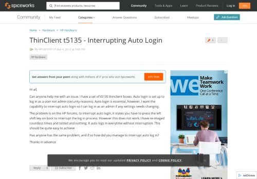 
                            5. ThinClient t5135 - Interrupting Auto Login - HP Hardware ...