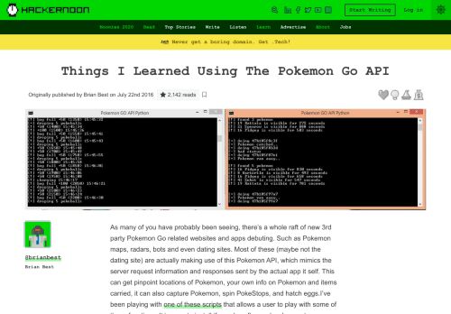 
                            13. Things I Learned Using The Pokemon Go API – Hacker Noon