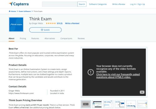 
                            7. Think Exam Online Exam Software Reviews and Pricing - 2019